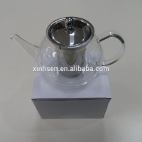 Wholesale stainless steel breakfast set glass teapot with infuser