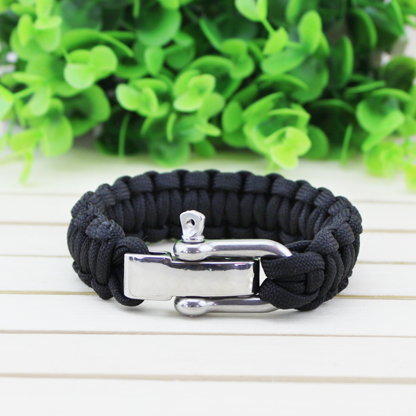 Hot Sale Dee Adjustable Shackle Survival Paracord Bracelet